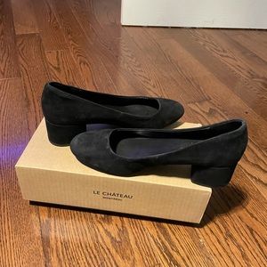 black, closed toe heels. never worn